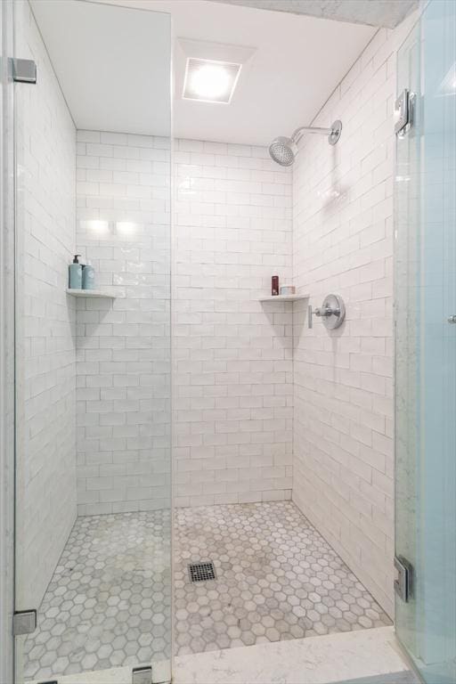 28 Marthas Rd, Edgartown, MA 02539 - bathroom featuring a stall shower and tile patterned floors