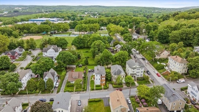 29 Tatman St, Worcester, MA 01607 - aerial perspective of suburban area featuring a heavily wooded area