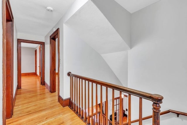 hallway with light wood-type flooring