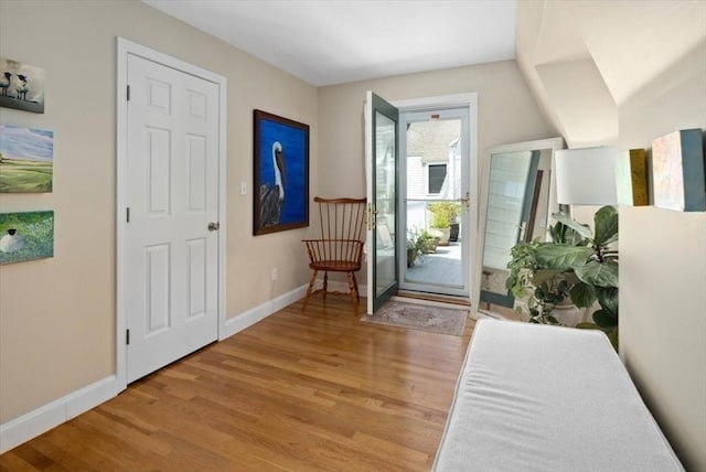 entryway with light wood-type flooring