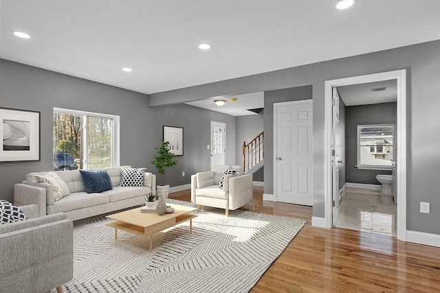 living room featuring hardwood / wood-style flooring