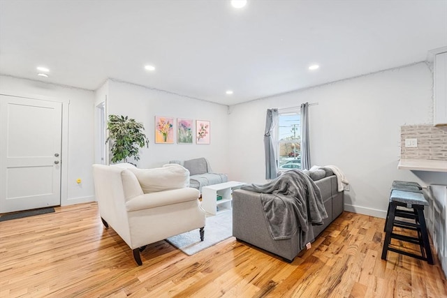 living room featuring light hardwood / wood-style flooring