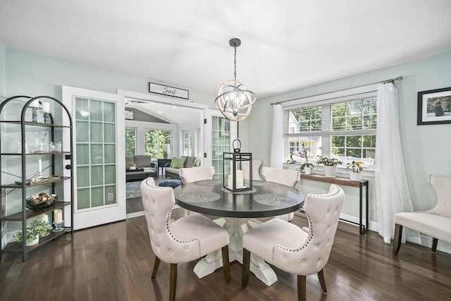 1 Woodland Ct Unit B, Milford, MA 01757 - dining room featuring a chandelier, hardwood / wood-style flooring, and french doors