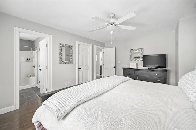 1 Woodland Ct Unit B, Milford, MA 01757 - bedroom featuring dark wood-type flooring and ceiling fan