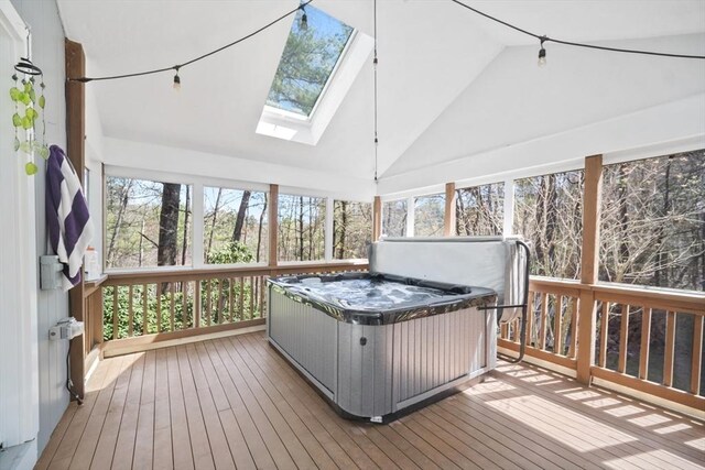 65 Sheffield Ter, Marlborough, MA 01752 - deck featuring an indoor hot tub