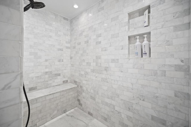 65 Sheffield Ter, Marlborough, MA 01752 - bathroom with a tile shower and recessed lighting