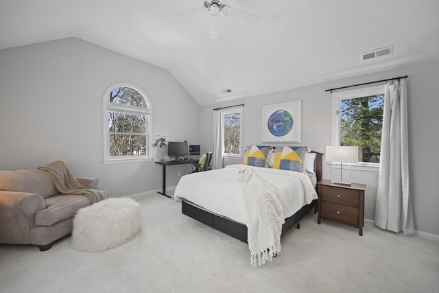 65 Sheffield Ter, Marlborough, MA 01752 - bedroom with vaulted ceiling, light colored carpet, baseboards, and ceiling fan