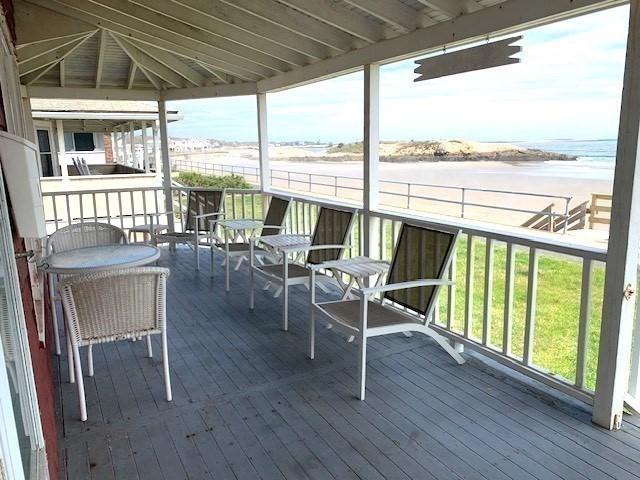 114 Long Bch, Rockport, MA 01966 - wooden terrace with view of water and beach