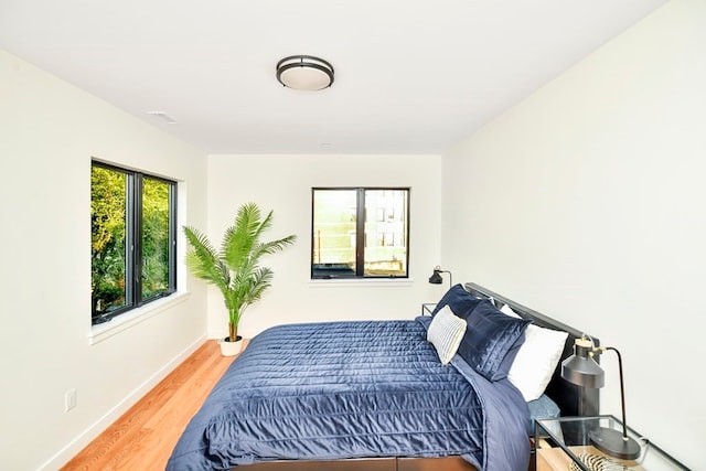 bedroom featuring light hardwood / wood-style floors