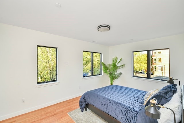 bedroom featuring light hardwood / wood-style flooring