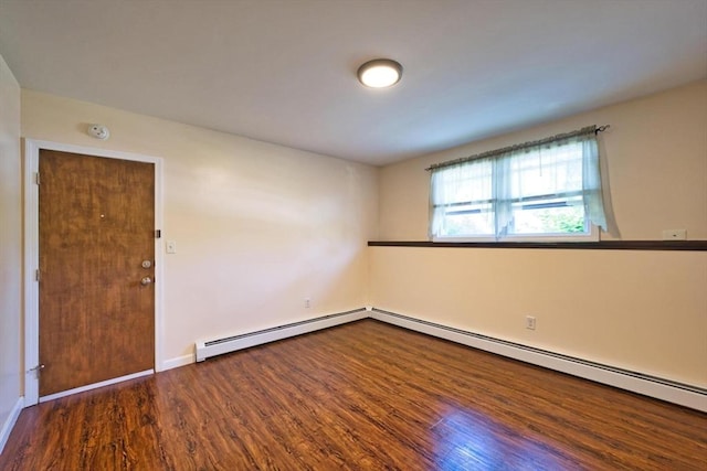 3652 N Main St Unit 4, Fall River, MA 02720 - empty room with baseboard heating, wood finished floors, and a smoke detector