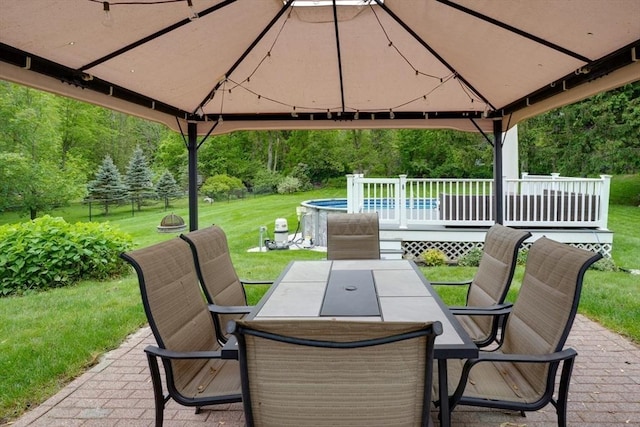 3 Alcorn Rd, Chelmsford, MA 01824 - view of patio / terrace featuring a gazebo, outdoor dining area, and an outdoor pool