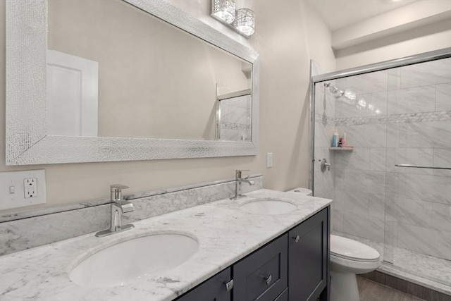 338 Meridian St Unit 2, Boston, MA 02128 - bathroom with a stall shower and double vanity