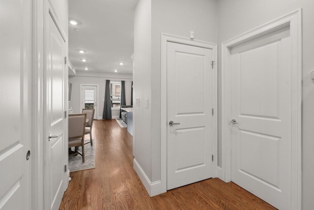 338 Meridian St Unit 2, Boston, MA 02128 - hallway with wood finished floors and recessed lighting