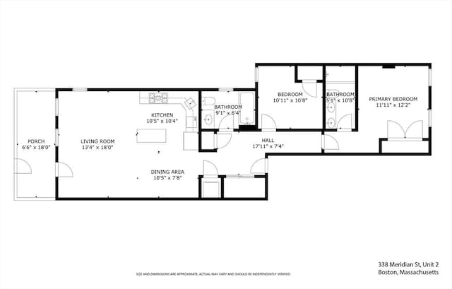 338 Meridian St Unit 2, Boston, MA 02128 - view of home floor plan