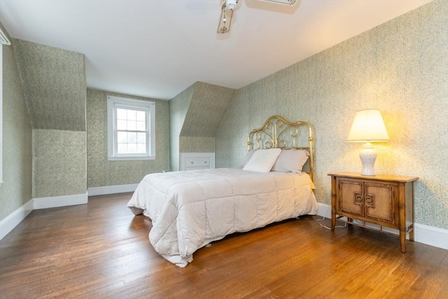 504 Mount Auburn St, Watertown, MA 02472 - bedroom featuring wallpapered walls, wood finished floors, and a ceiling fan