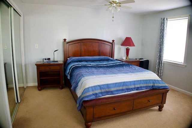 96 Harris St, Methuen, MA 01844 - bedroom with light carpet, a closet, and ceiling fan