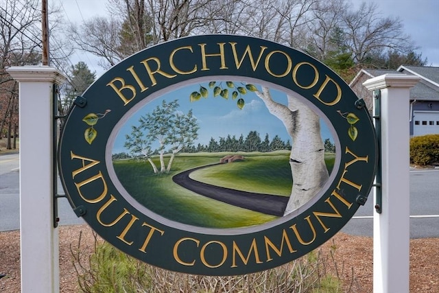 view of community sign