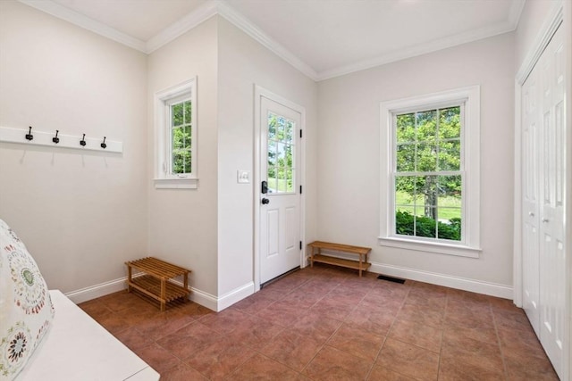 20 October Dr, Franklin, MA 02038 - mudroom with crown molding and tile patterned flooring