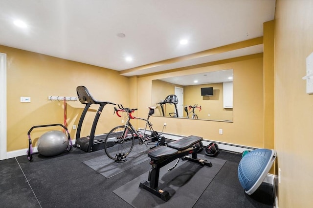 20 October Dr, Franklin, MA 02038 - workout room with recessed lighting and baseboards