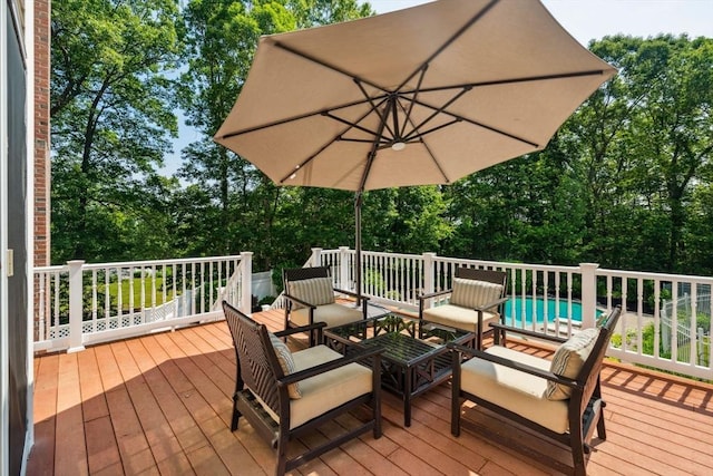 20 October Dr, Franklin, MA 02038 - wooden deck featuring outdoor lounge area and view of wooded area
