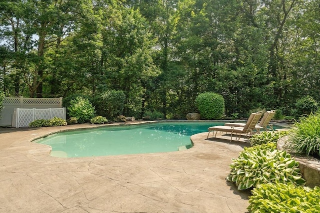 20 October Dr, Franklin, MA 02038 - swimming pool with a patio and view of wooded area