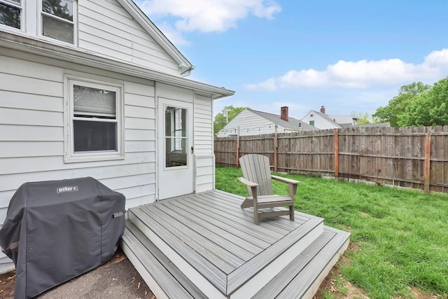 deck with area for grilling