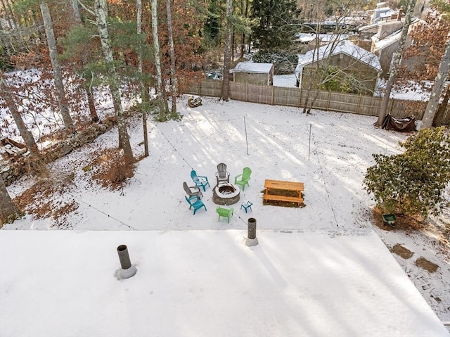 view of snowy aerial view