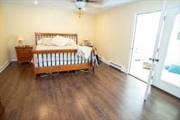 185 Baldwinville Rd, Winchendon, MA 01475 - bedroom with wood finished floors, a baseboard heating unit, and baseboards