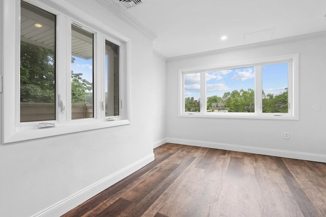 35 Des Moines Rd Unit 310, Quincy, MA 02169 - spare room with crown molding and dark wood finished floors