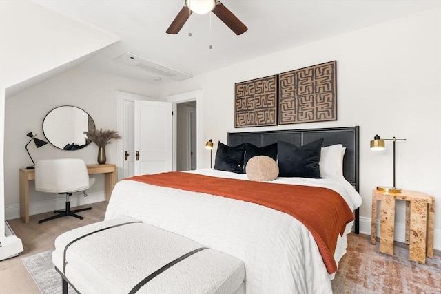 3 Regent Cir Unit 3, Boston, MA 02130 - bedroom with wood finished floors, ceiling fan, and vaulted ceiling