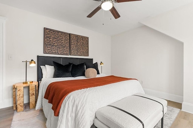 3 Regent Cir Unit 3, Boston, MA 02130 - bedroom with wood finished floors, a ceiling fan, and baseboards