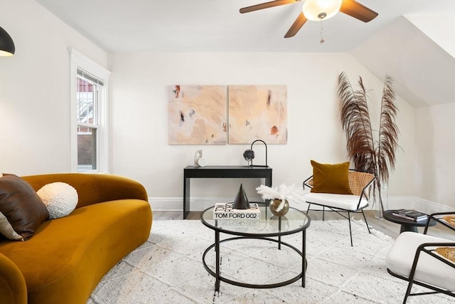 3 Regent Cir Unit 3, Boston, MA 02130 - sitting room featuring a ceiling fan, wood finished floors, and baseboards