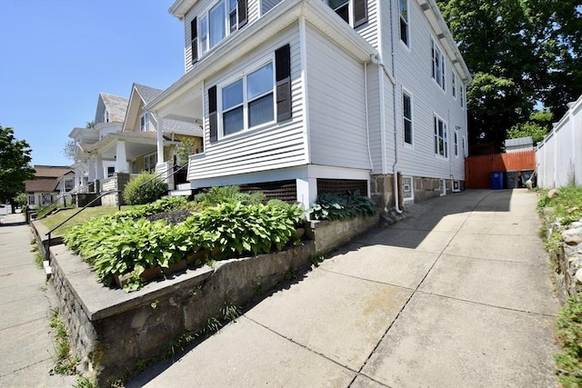 419-421 Court St, New Bedford, MA 02740 - view of side of property with concrete driveway