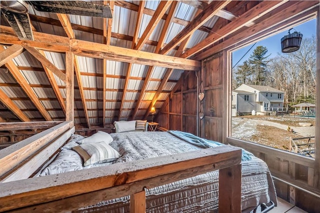 view of unfinished attic