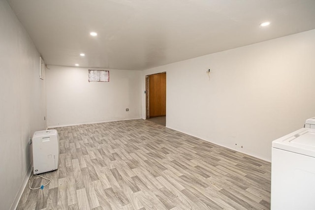 329 Read St, Somerset, MA 02726 - finished below grade area with washer / dryer, recessed lighting, and light wood finished floors