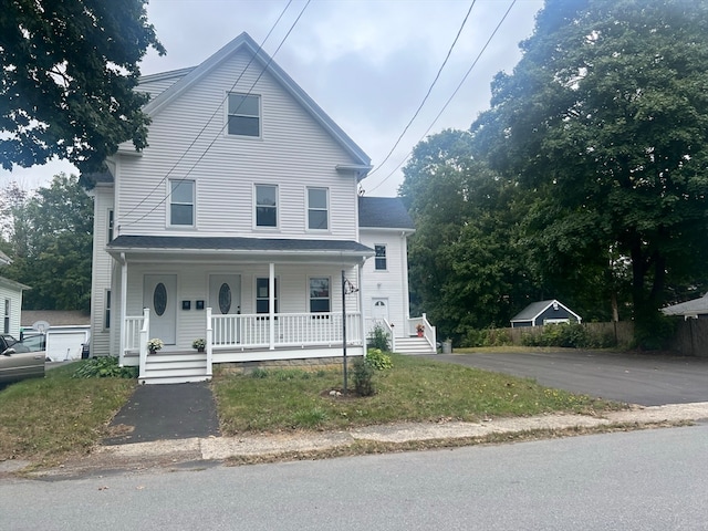 view of front property with covered porch