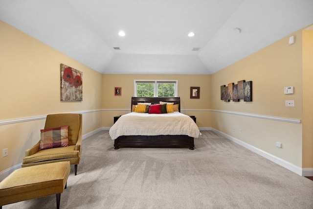 1 Eleanor Dr, Wilmington, MA 01887 - carpeted bedroom featuring lofted ceiling, baseboards, and recessed lighting