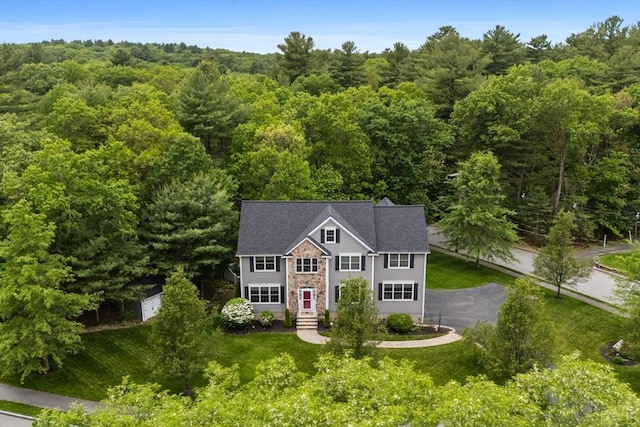 1 Eleanor Dr, Wilmington, MA 01887 - view of subject property with a heavily wooded area