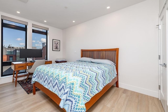 bedroom featuring light hardwood / wood-style flooring