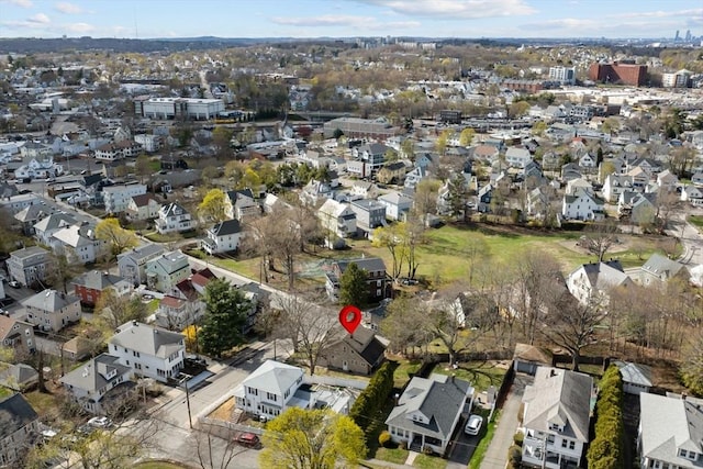 aerial view with a residential view