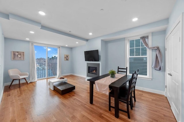 living room featuring light hardwood / wood-style floors