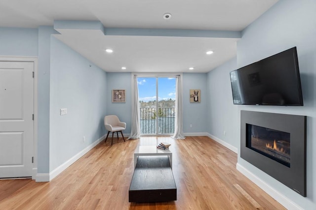 unfurnished room featuring light hardwood / wood-style floors