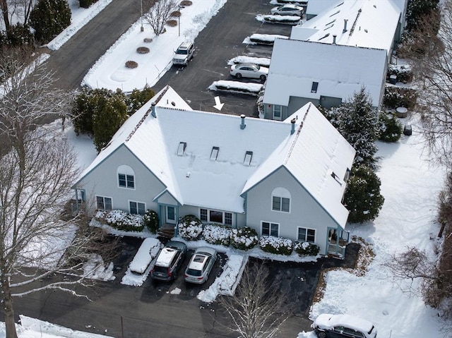 view of snowy aerial view