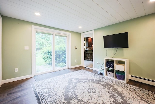 54 Mountain View Rd, Leominster, MA 01453 - unfurnished living room with wood finished floors, baseboards, and recessed lighting