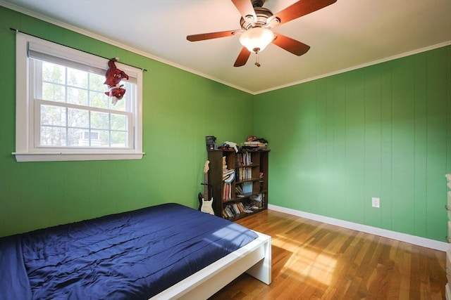 54 Mountain View Rd, Leominster, MA 01453 - bedroom featuring wood finished floors, crown molding, baseboards, and ceiling fan