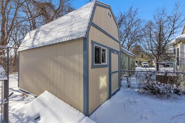 view of snow covered structure