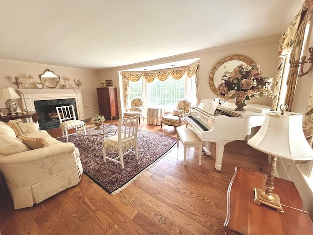 148 Scantic Rd, Hampden, MA 01036 - living area featuring crown molding, wood finished floors, and a premium fireplace