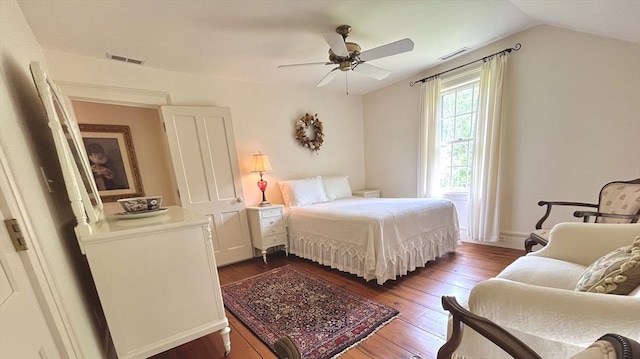 148 Scantic Rd, Hampden, MA 01036 - bedroom with hardwood / wood-style flooring, lofted ceiling, and a ceiling fan