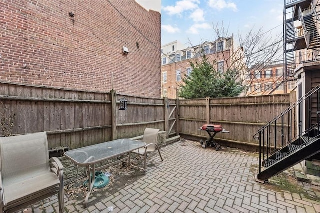 view of patio featuring a fenced backyard